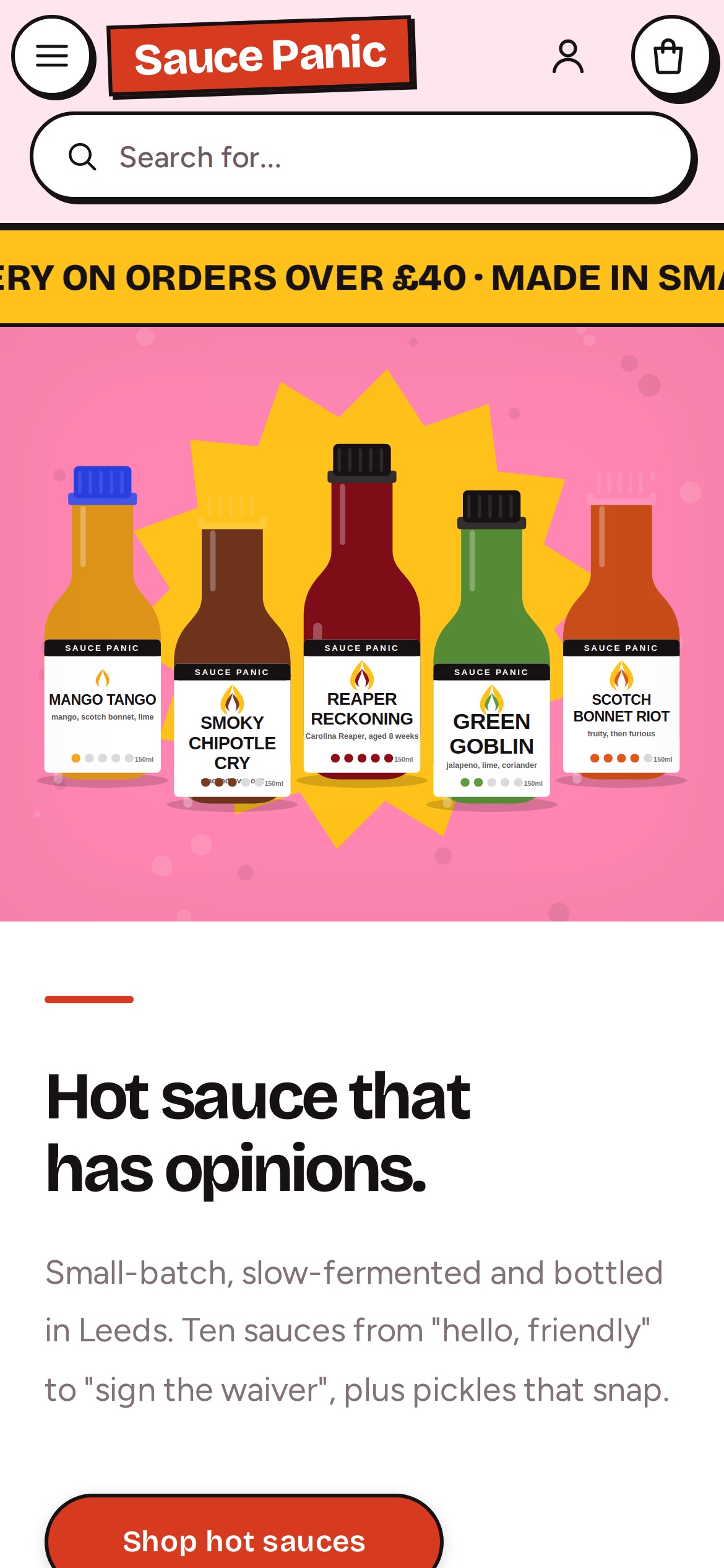 Sauce Panic on a phone